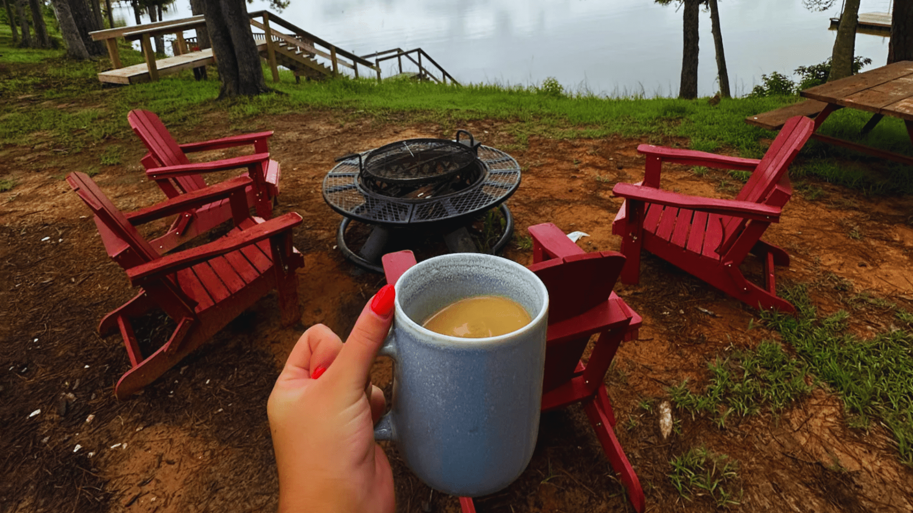 coffee by the porch at mid lake campground toledo bend hemphill tx