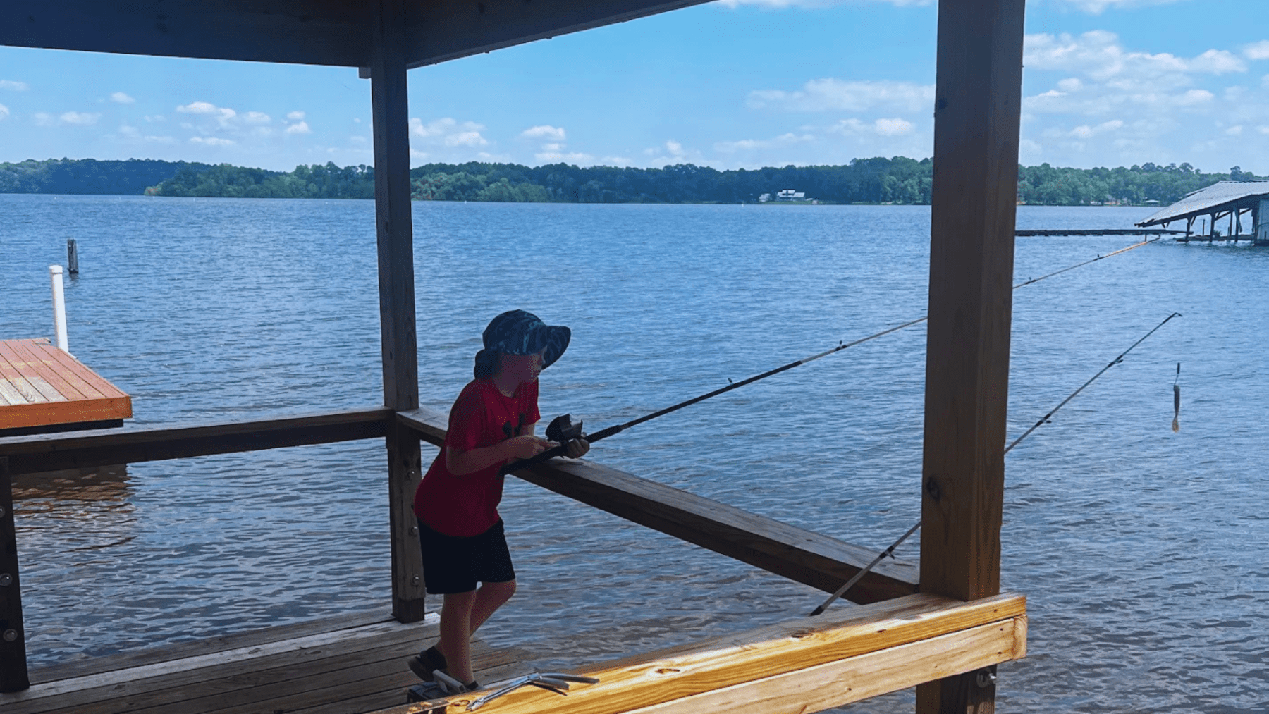 dock fishing at mid lake campground toledo bend hemphill tx