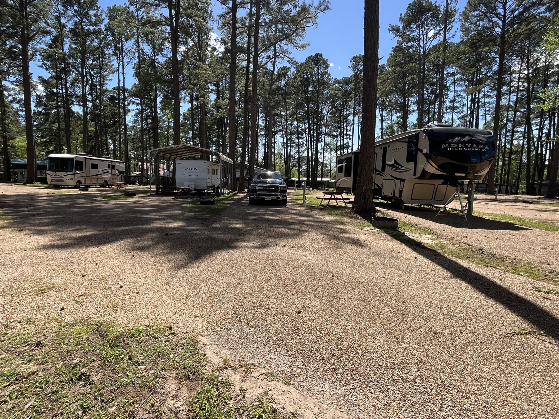 rv site sample at mid lake campground toledo bend hemphill tx